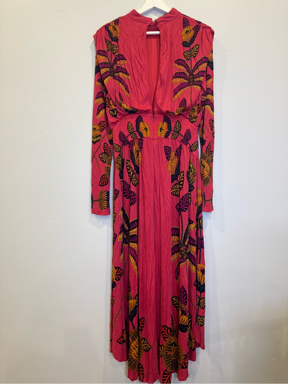 FARM Rio Red Maxi Dress with Orange Floral Print - Picture 7 of 9